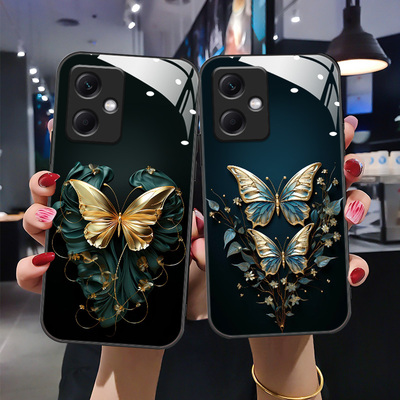 适用于红米note12pro手机壳Note12Pro+/12pro新款钢化玻璃壳redmi硅胶软边22101317C高级女潮12turbo时尚超薄