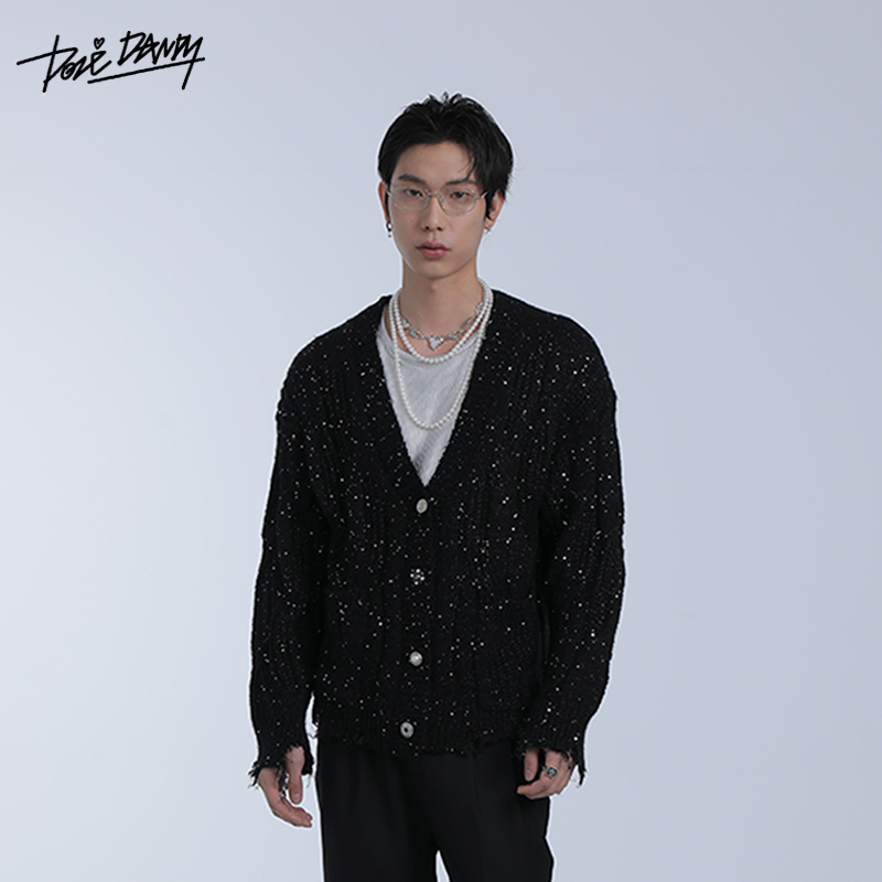 DozeDandy银河闪烁亮片毛衣开衫