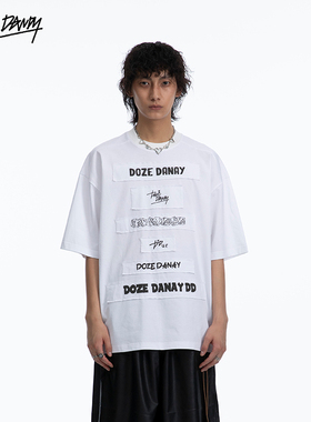 【清仓】DozeDandy简约不单调｜贴布印花短袖宽松设计感T恤上衣