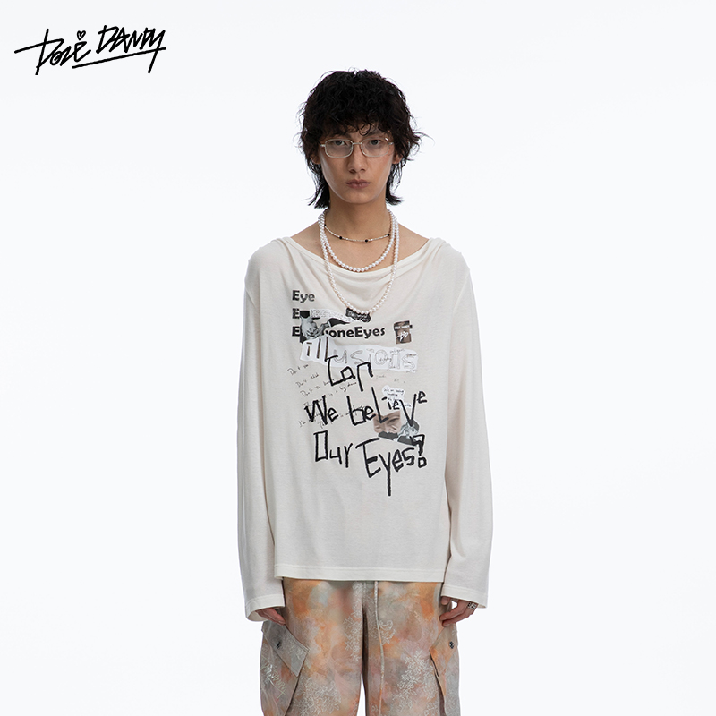 DozeDandy涂鸦羊毛长袖T恤打底衫
