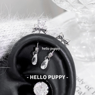 hellopuppy独特耳轮钉恶魔钉蝴蝶结耳钉可爱小众耳饰女钛钢耳骨钉