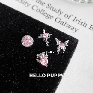 hellopuppy钛合金耳钉少女心1.2粗0.9牙口内螺旋精致耳骨钉耳蜗钉