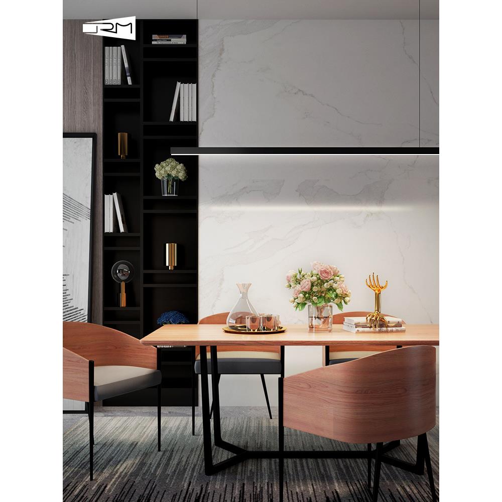 极简餐厅吊灯现代简约客厅书房桌北欧创意个性LED长条线性吧台灯