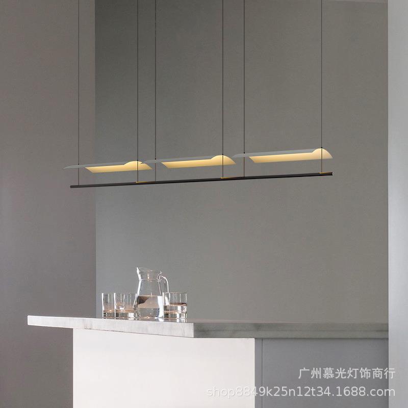 设计师吊灯2021年新款工作室led长条灯北欧极简创意吧台餐厅吊灯