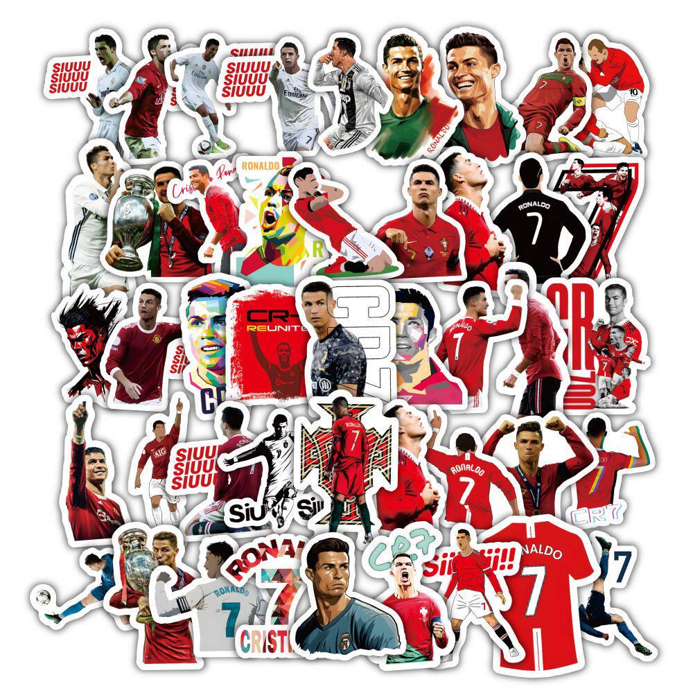 60张足球C罗曼联皇马尤文贴纸