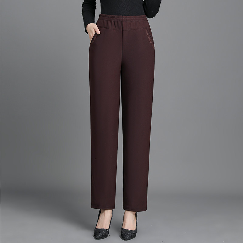 中老年女裤加绒加厚松紧腰直筒裤中年妈妈裤子秋冬保暖外穿长裤,女装/女士精品,中老年女装,淘宝优惠券,粉丝福利购,淘宝优惠卷