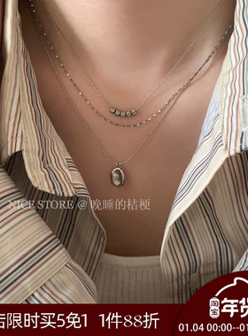 晚睡的桔梗I锆石吊坠钛钢项链