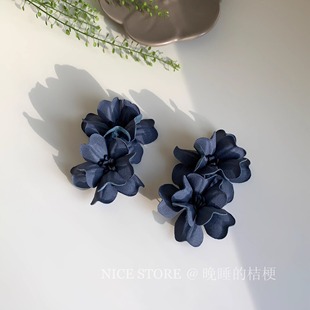 售完无补「紫海芋」海边度假花朵紫色双生花女耳环小众绝美耳饰