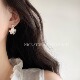 晚睡 青梨花」韩系银色肌理感锡纸花瓣耳环简约高级耳饰 桔梗「