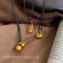 福字长款 葫芦项链男女同款 沙金配链 桔梗「福禄禅寂」新中式 晚睡