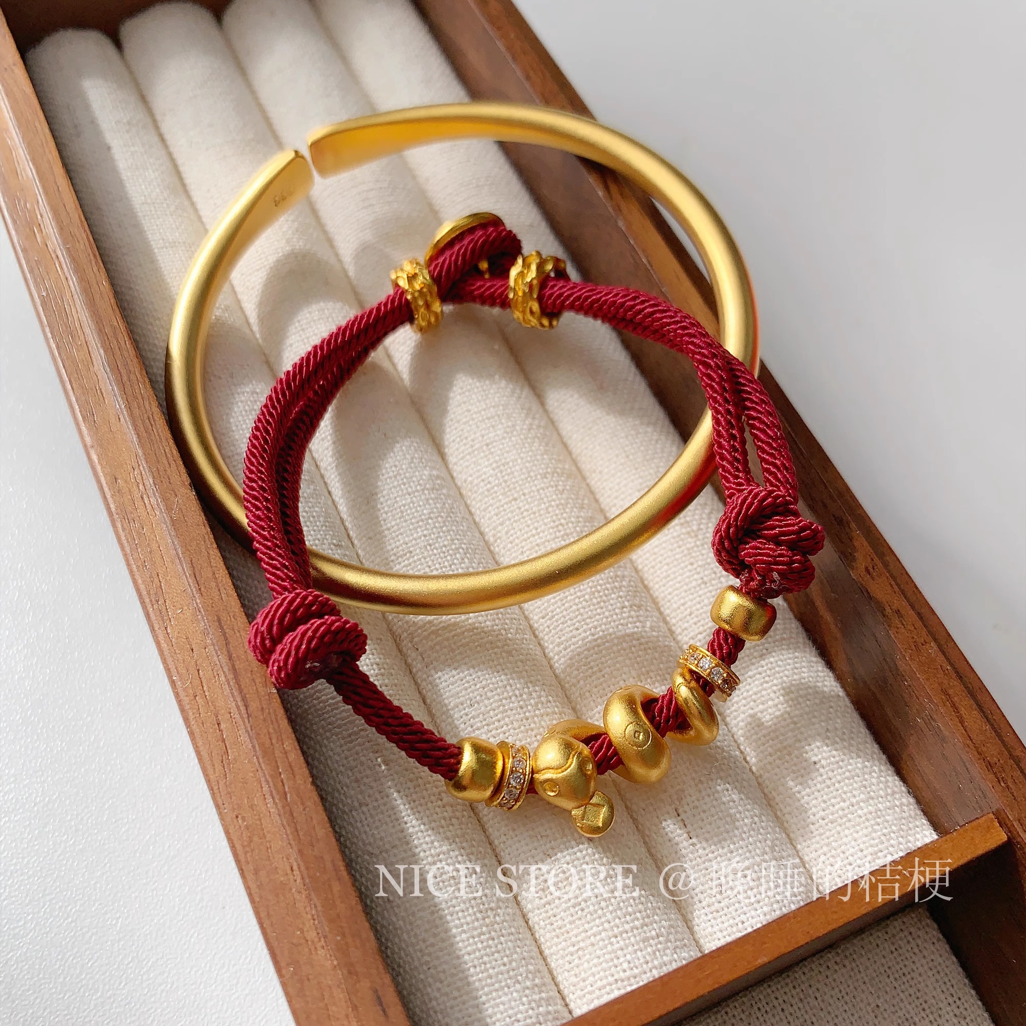 晚睡的桔梗I本命年沙金手绳