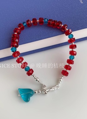 售完无补「玫瑰旋风」韩系ins多切面撞色水晶手串显白闺蜜手饰