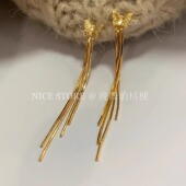 晚睡 桔梗「流萤」气质小众碎冰冰蝴蝶流苏轻奢耳环长款 聚会耳饰