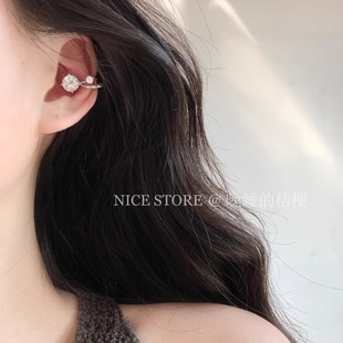 晚睡 桔梗「顷言」超仙高级感锆石耳蜗夹气质叠戴无耳洞百搭耳夹