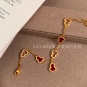 晚睡 桔梗「华潋」新中式 红色葫芦手链新年喜庆中古轻奢百搭手饰