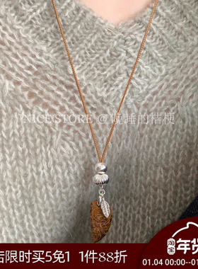 晚睡的桔梗I叶子毛衣链