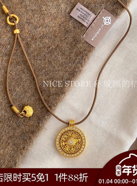 晚睡的桔梗「引南」沙金新中式罗盘钱币项链高级感轻奢长款毛衣链