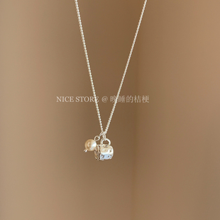 晚睡的桔梗「晚风心事」韩系小众设计珍珠长款项链ins百搭锁骨链