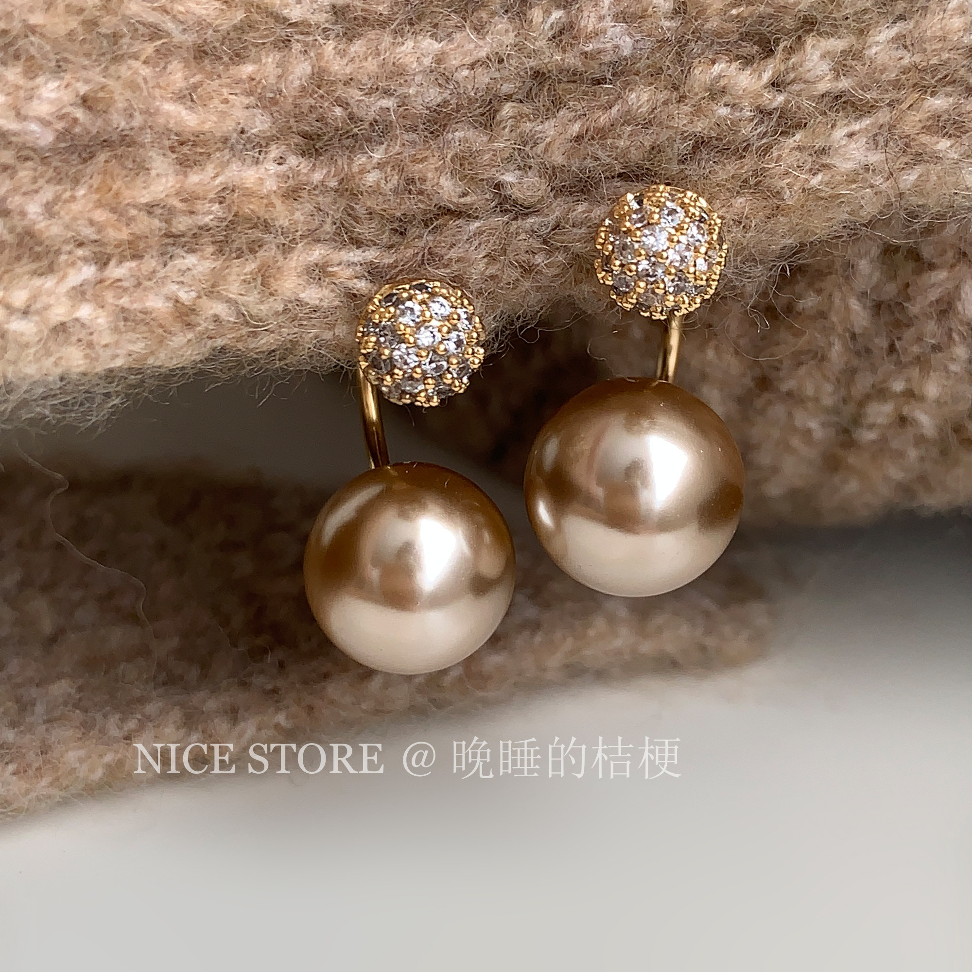 晚睡的桔梗「双蒗」法式气质两戴香槟金百搭耳环高级感耳饰女耳环,饰品/流行首饰/时尚饰品新,耳环,淘宝优惠券,粉丝福利购,淘宝优惠卷