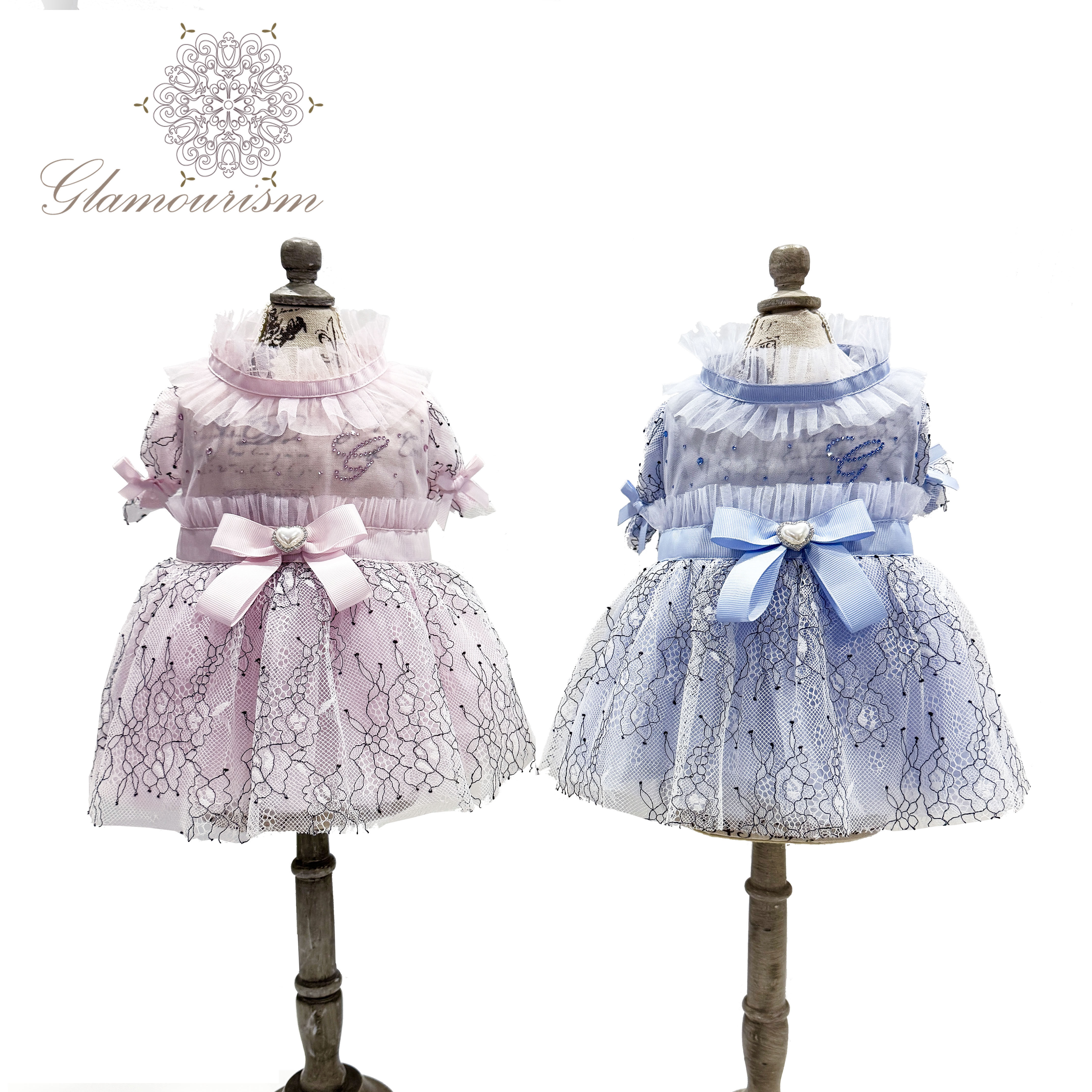 魅意Glamourism 日本品牌宠物服装 花舞连衣裙 蕾丝甜美可爱优雅