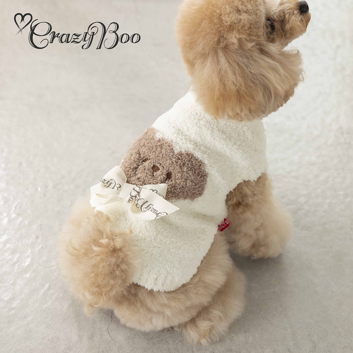 可吉步 Crazy Boo日本品牌宠物服 爱心小熊棉花糖毛衣 超柔软可爱