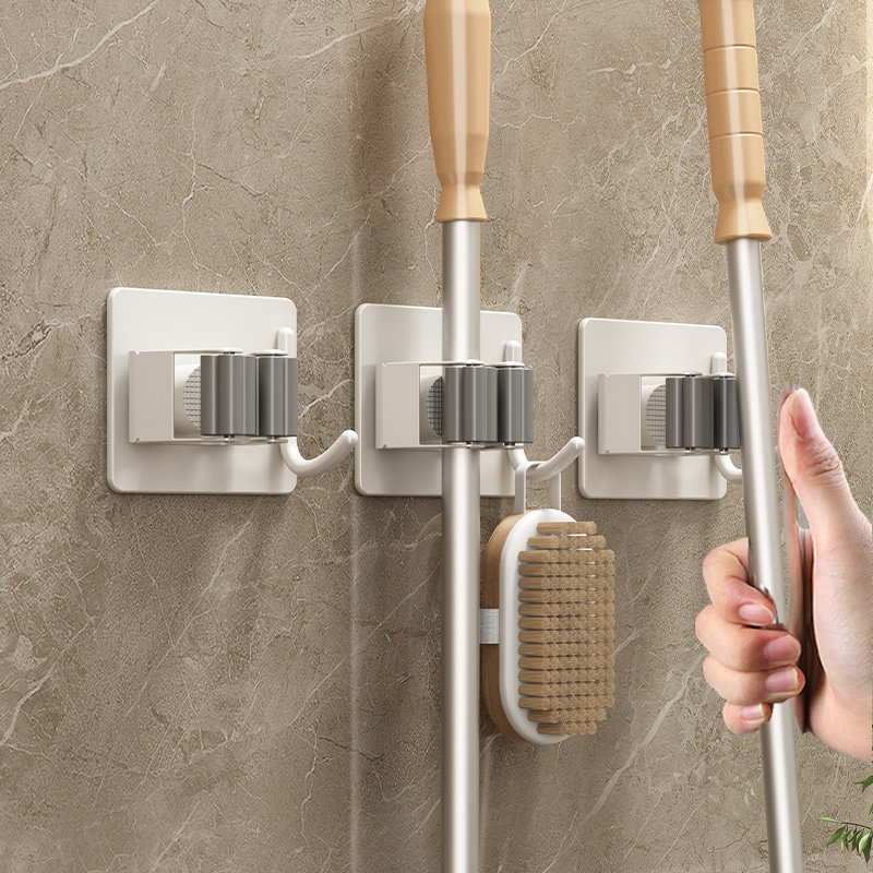 拖把壁挂夹免打孔卫生间门后挂钩墙上强力粘胶扫把固定架神器,收纳整理,挂钩/粘钩,淘宝优惠券,粉丝福利购,淘宝优惠卷