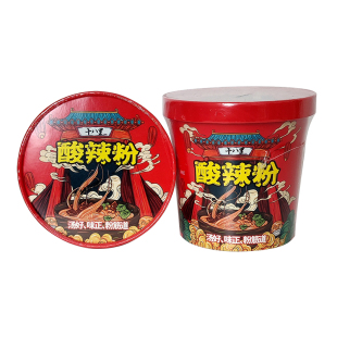 十八里酸辣粉冲泡方便粉丝免煮红薯粉桶装非油炸麻辣味