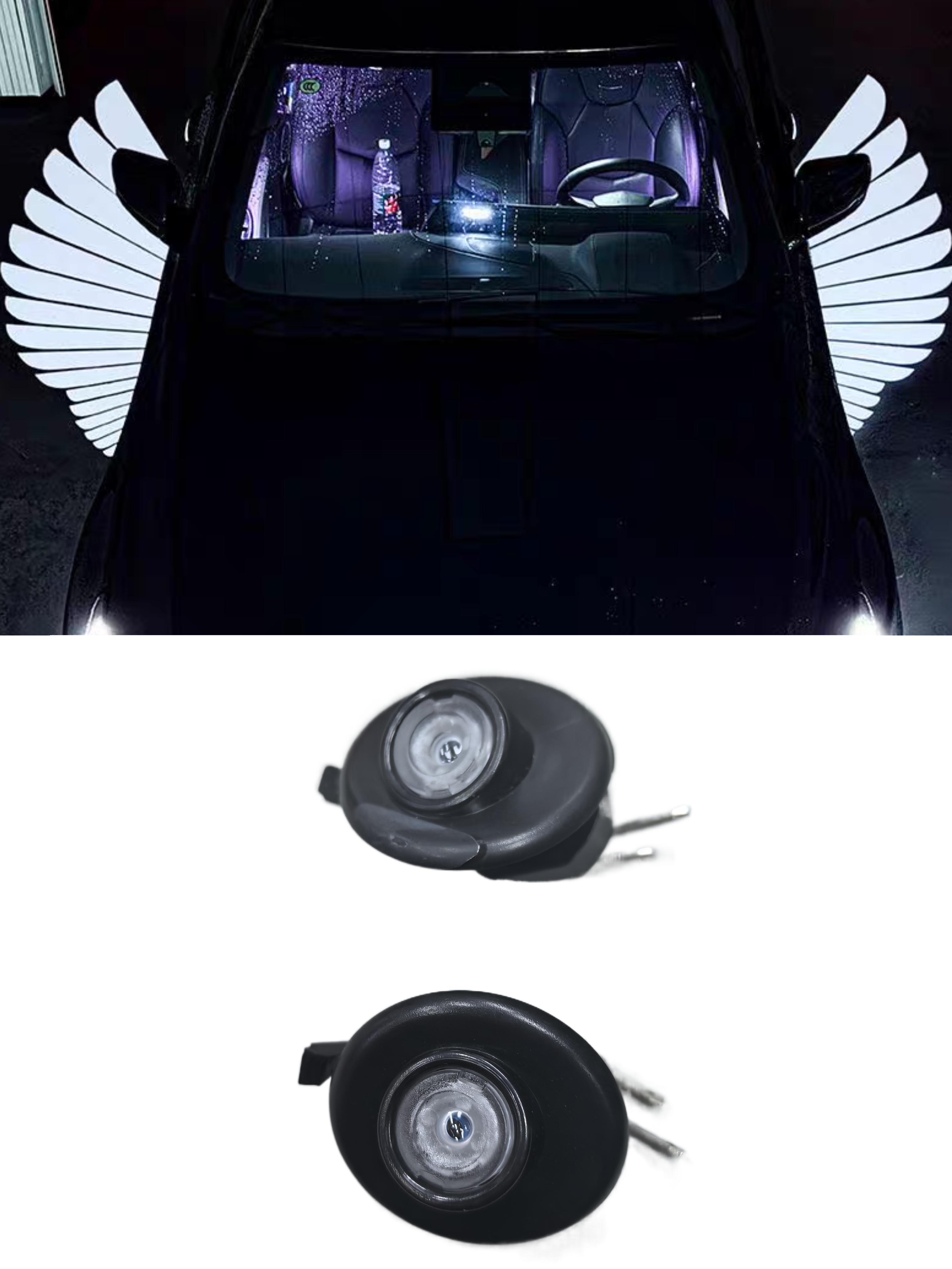 适用凯迪拉克CT4/CT5/ATSL 后视镜地毯灯天使之翼迎宾灯无损安装
