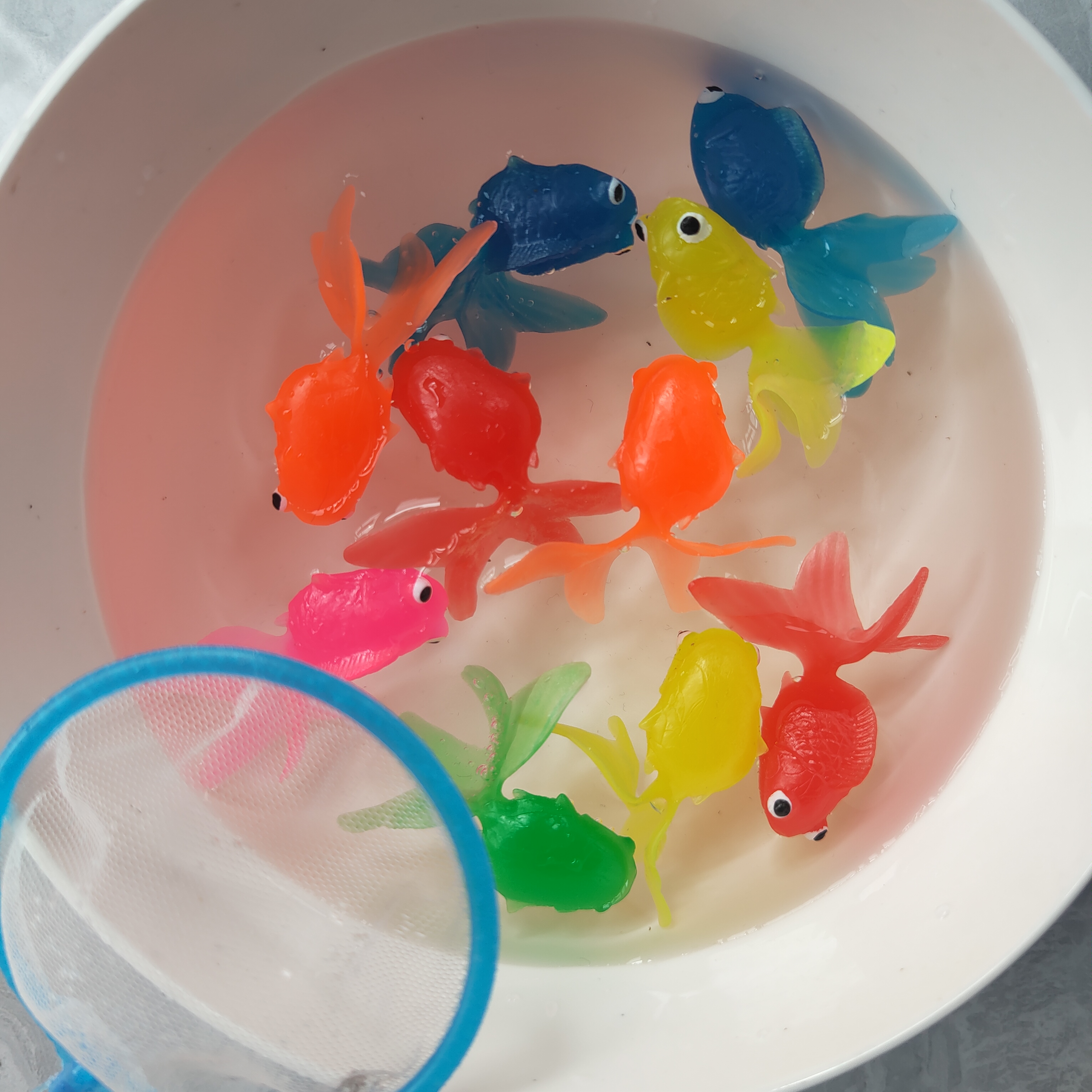 鱼玩具仿真金鱼儿童早教洗澡嬉水玩具网兜硅胶小鱼软胶动物益智