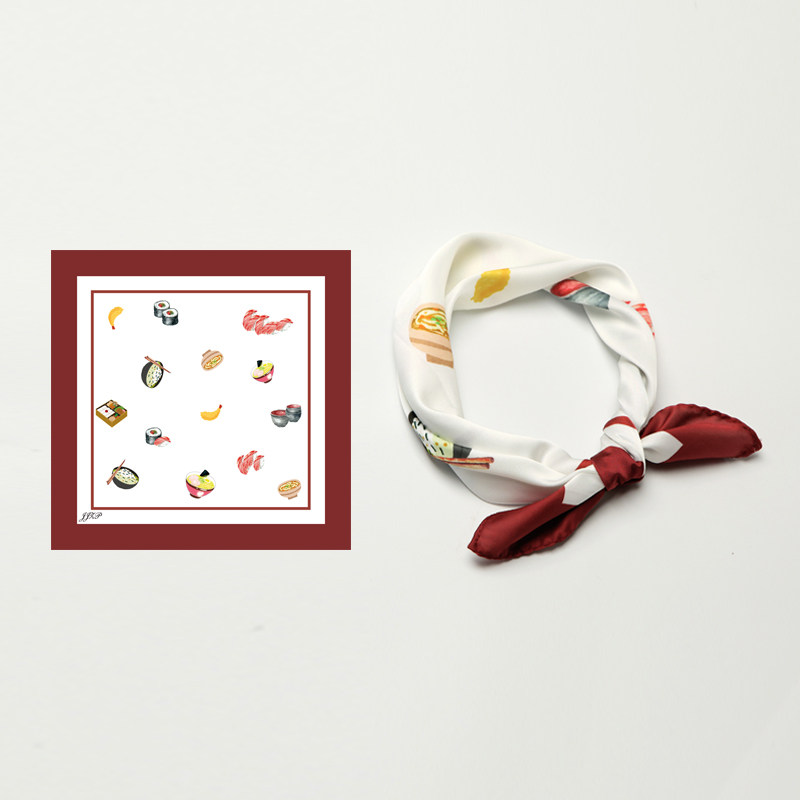 「奇趣寿司」原创韩国丝巾ins小方巾韩版丝巾纱巾女ins小丝巾围巾