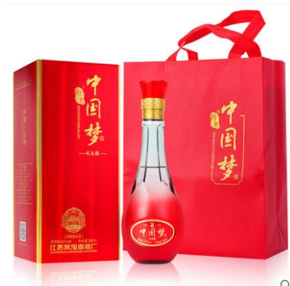 中國夢白酒整箱特價 濃香型純糧食綿柔紅52度500ml禮盒裝婚宴6瓶_魔殼食品旗艦店_酒類