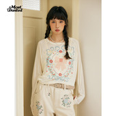 T恤潮流春夏秋宽松罩衫 长袖 蝴蝶结对称水彩风格 mostwanted