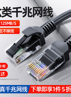 网线千兆家用超6六类五5类线路由器宽带电脑连接网络成品