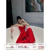 鱼骨修身 抹胸上衣套装 显瘦阔腿长裤 FORNIS F25B50063 F25K50064