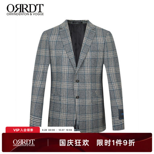 澳林丹顿男装休闲格纹时尚西服男