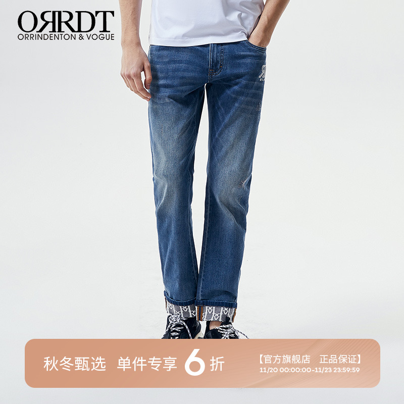 ORRDT牛仔裤奢侈品大牌男装修身