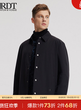 ORRDT澳林丹顿男装黑色商务休闲翻领棉服外套男秋冬新款A06D2230