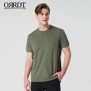 T恤纯色休闲打底短袖 短袖 上衣 圆领复古意式 ORRDT澳林丹顿男式
