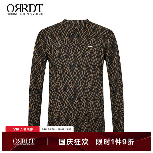 ORRDT长袖花版半高领T恤打底内搭
