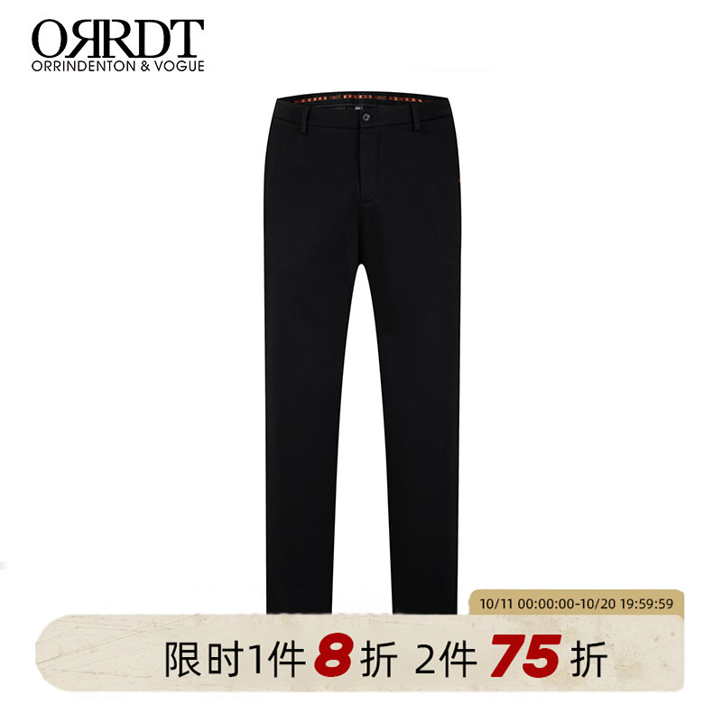ORRDT澳林丹顿男士秋冬新款刺绣小标休闲长裤直通修身舒适休闲裤