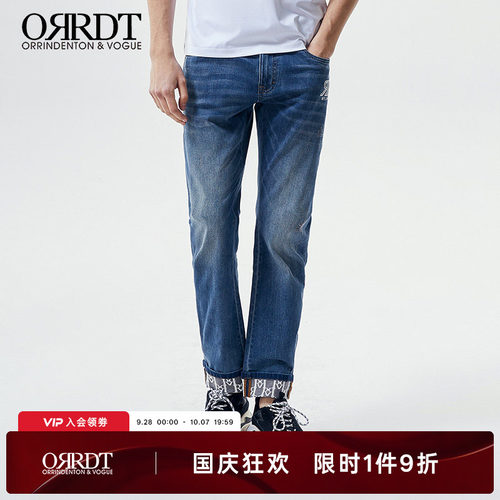 ORRDT牛仔裤奢侈品大牌男装修身