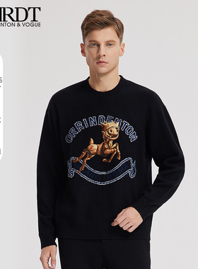 ORRDT澳林丹顿男装潮流字母图案羊毛衫男秋冬新款毛衣男A09D2301