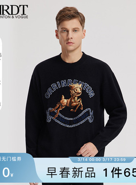 ORRDT澳林丹顿男装潮流字母图案羊毛衫男秋冬新款毛衣男A09D2301
