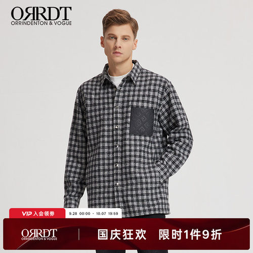 澳林丹顿时尚都市格纹夹克衫男