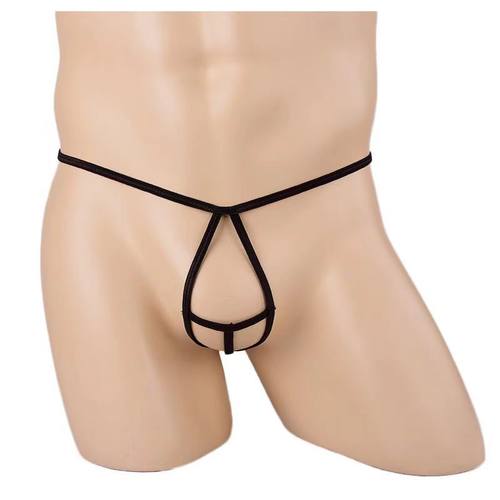 男士性感丁字裤透明低腰分蛋内裤