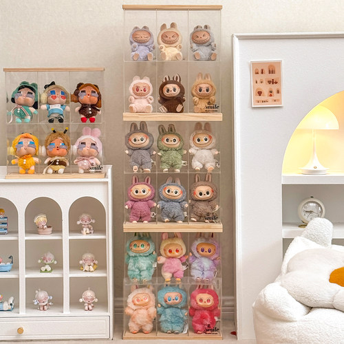 labubu展示盒搪胶娃娃收纳盒防尘