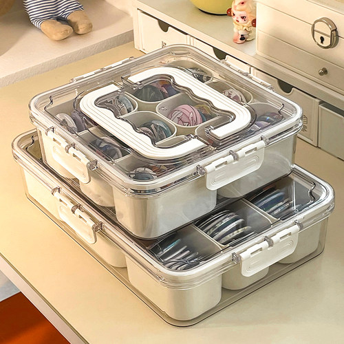 吧唧收纳盒大容量分格谷子保护套徽章周边置物架带盖防尘展示盒