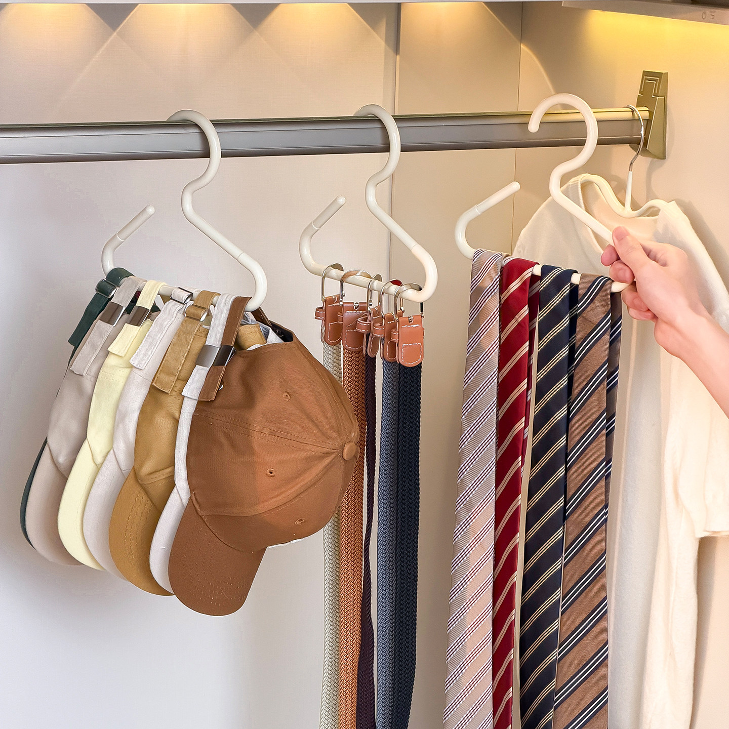 皮带收纳架挂围巾神器腰带领带帽子挂钩不拉丝衣柜多功能丝巾挂架,收纳整理,服饰配件架,淘宝优惠券,粉丝福利购,淘宝优惠卷