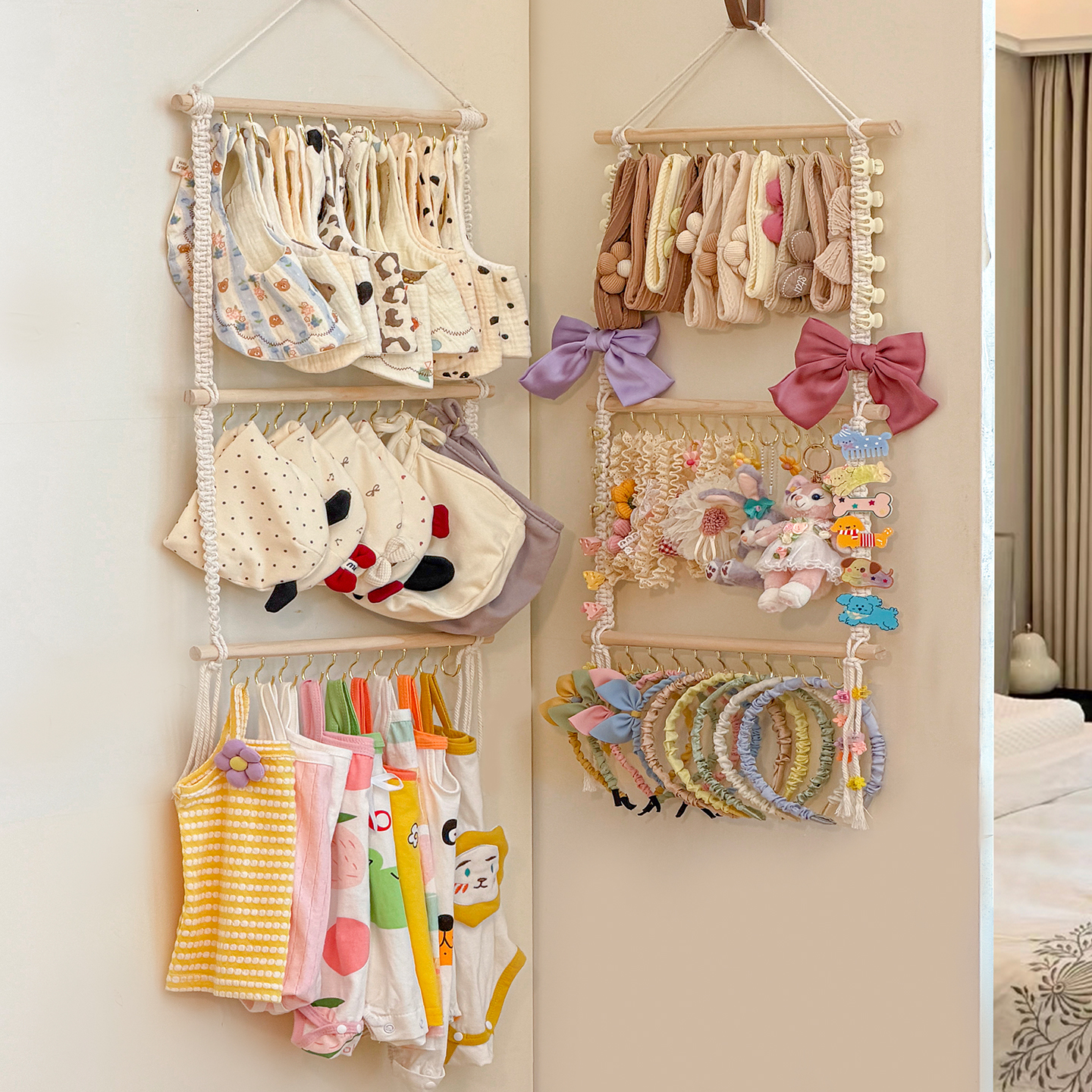 儿童发饰收纳神器挂墙发圈发箍架