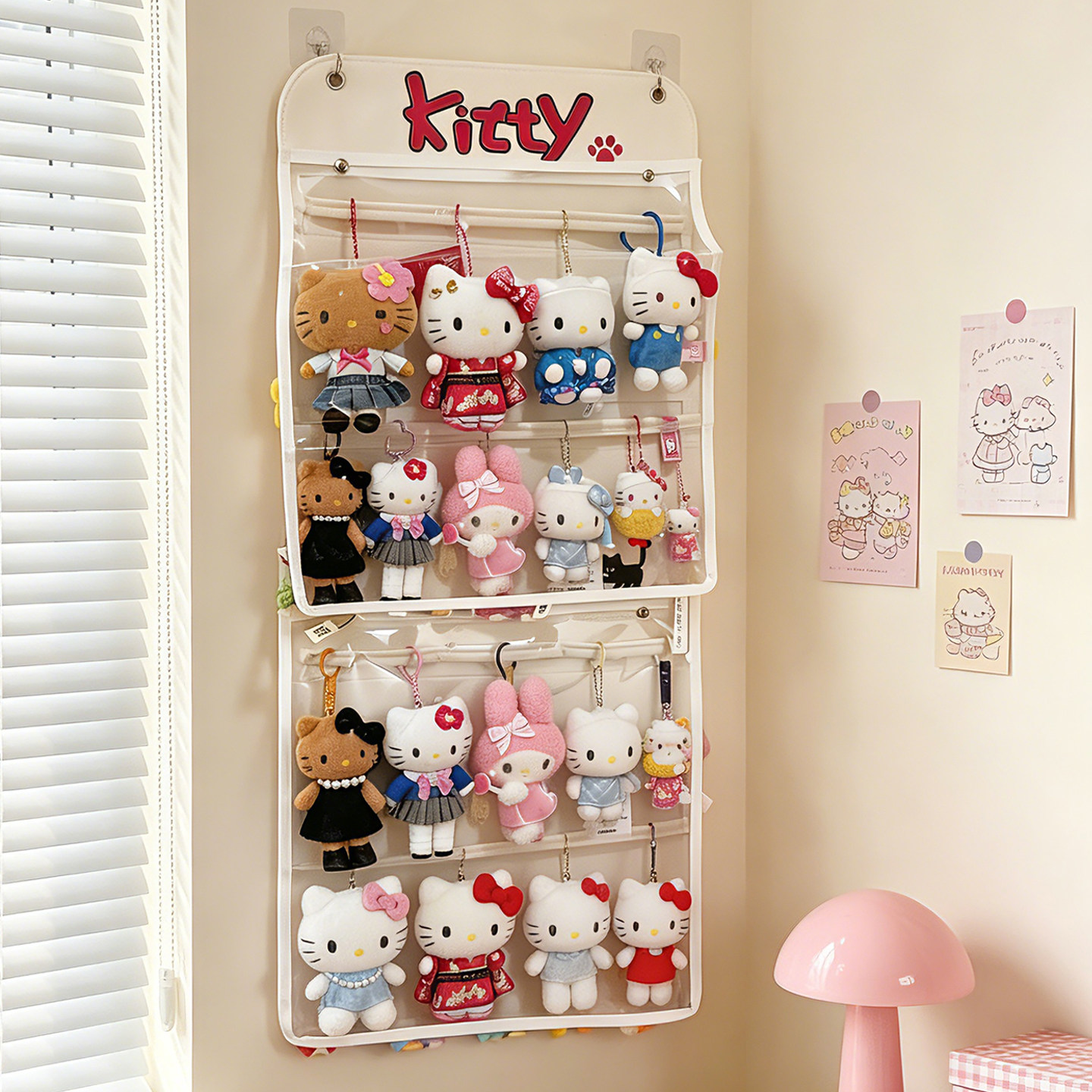 hellokitty挂件收纳神器防尘挂墙图片